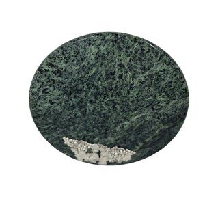 VTG Godinger Green Marble Cheese Board Cutting Tray 10" Silver Grape Accent